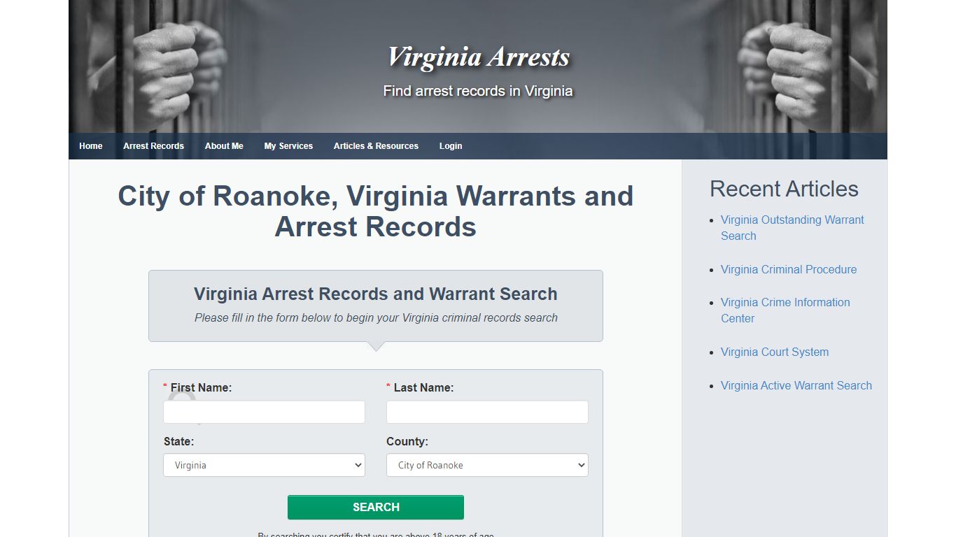 City of Roanoke, Virginia Warrants and Arrest Records ...